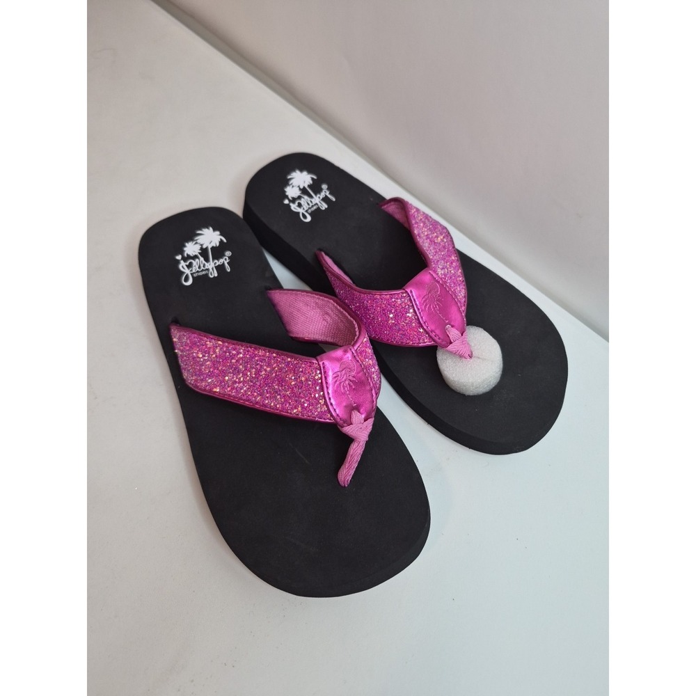 Jellypop Women's Ruthie Pink Glitter Flip Flops Sandals 9M
